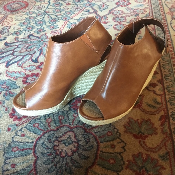 Madeline Shoes - Madeline Girl brown wedge booties